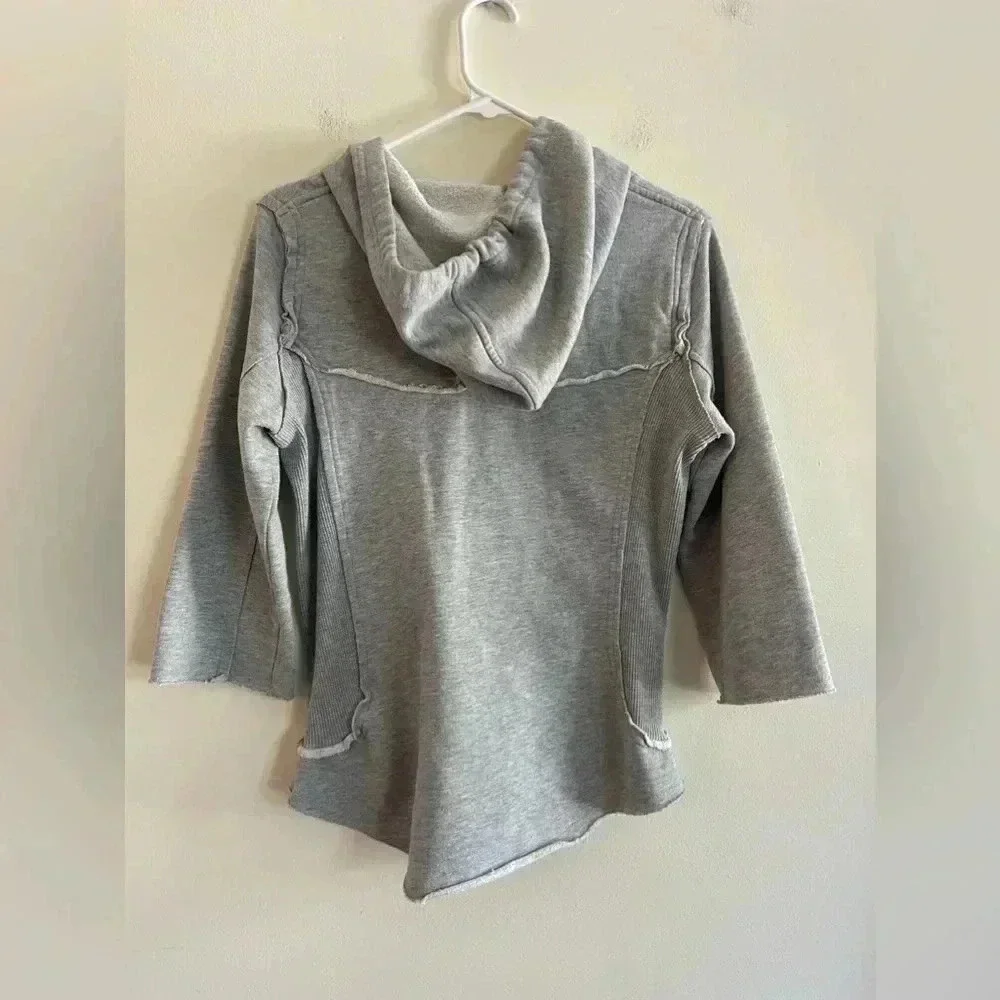 Vintage Free People Gray Zip Up Sweatshirt Size L